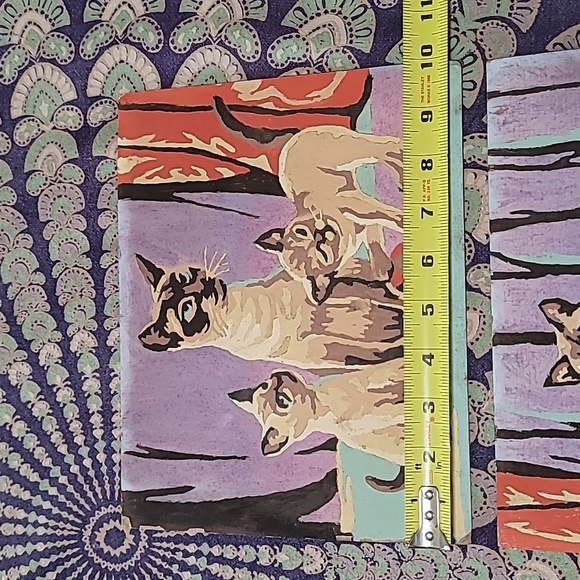 Pair of Adorable Vintage Paint by Number Siamese Kirty Cat Paintings - Picture 6 of 9